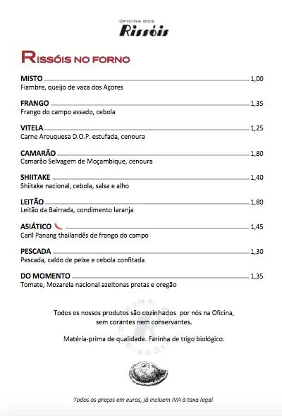 oficina porto menu|Oficina, Porto